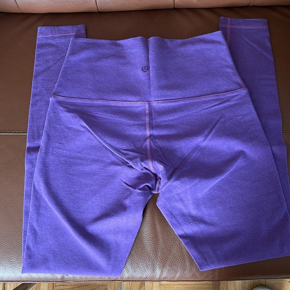 Lululemon bright purple cotton feel high waisted full length leggings size 10 - Picture 2 of 5